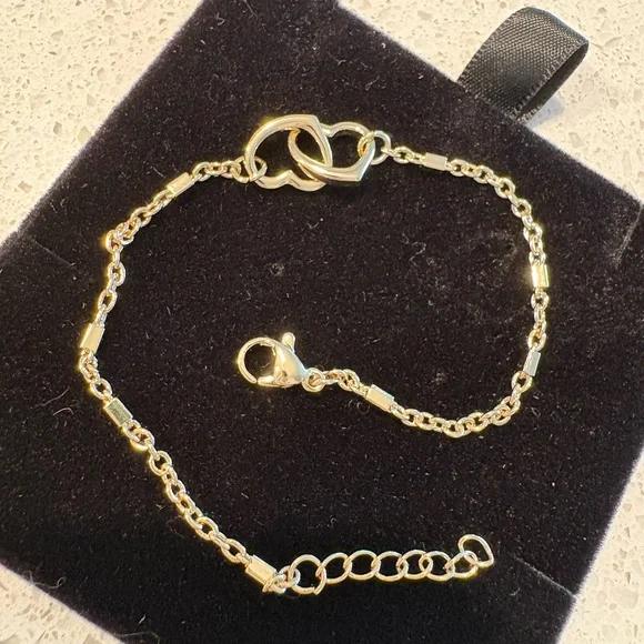 💎 Yellow gold tone heart bracelet - Picture 2 of 2